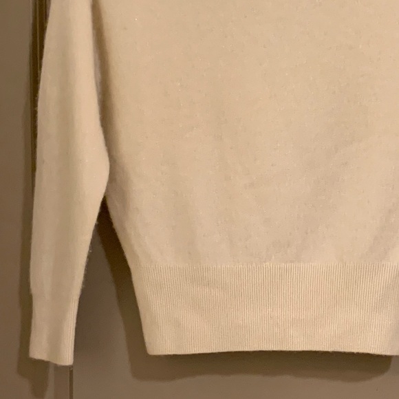 Brochu Walker Dunne Cashmere Metallic Pullover Sweater Size XS Cream-Ivory - Picture 5 of 12